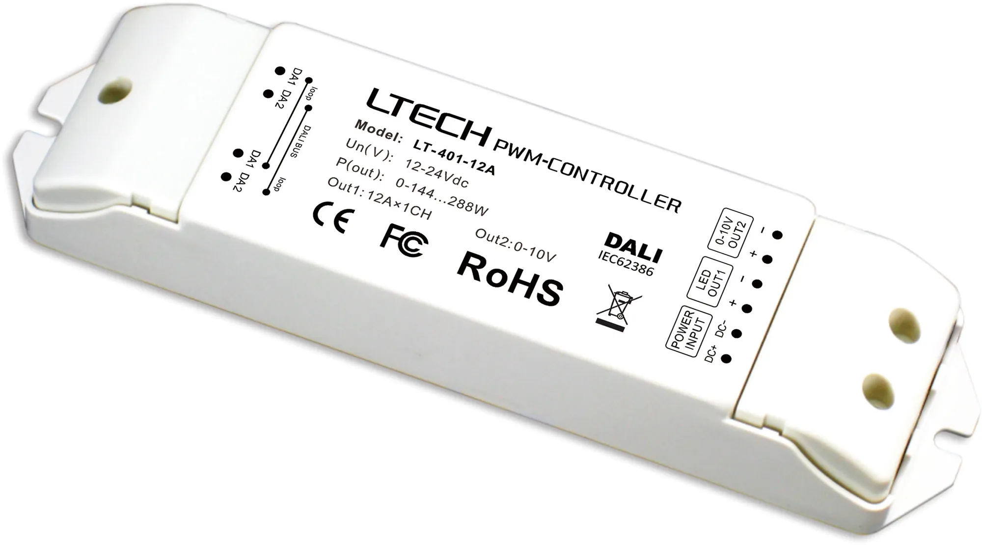 401-12A  1 Channel CV DALI Dimming Driver 12/24V DC